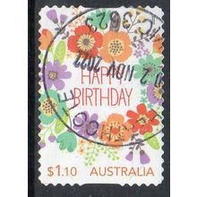 Australia 2022 Times to Cherish - Happy Birthday $1.10 s/a Used