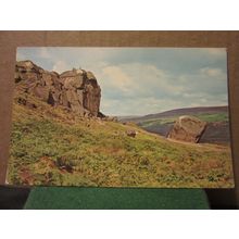 COW and CALF ROCKS, iLKLEY, Yorkshire used postcard 1968 pm