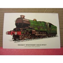 G.W.R., no 7029 STEAM ENGINE collector postcard RAILWAY LOCOMOTIVES no 19