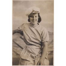 Lady Woman as Sea Captain Fancy Dress Weston Super Mare Somerset Postcard