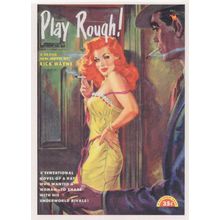 Play Rough Underground Gangster Mafia Woman Affair 1950s Book Postcard