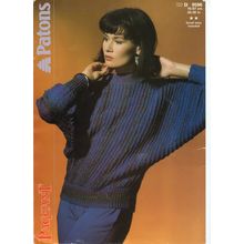 Patons 8596 Lady's dolman sweater Knitting pattern