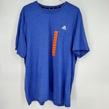 adidas mens short sleeve blue t-shirt crew neck size 2XL