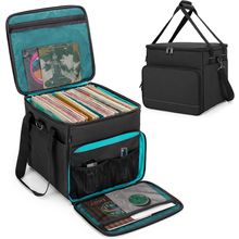 Lodrid Vinyl Record Carrying Bag with Bottom Padded Pad, Album Storage Case with