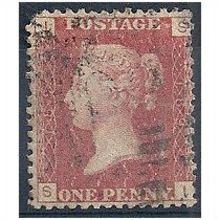 1858 SG43 1d Red Plate 189 Good/Fine Used Check Letters "SI".