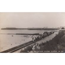 Bathing Station Clacton On Sea Real Photo Postcard