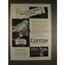 1957 Contax Camera Ad - More Fine Shots Per Load, NICE!