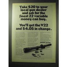 1971 Weaver V22 Scope Ad - Finest Money Can Buy