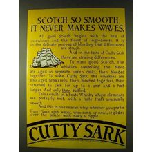 1979 Cutty Sark Scotch Ad - It Never Makes Waves