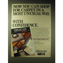 1989 Allied Fibers Anso V Worry Free Carpet Ad - With Confidence