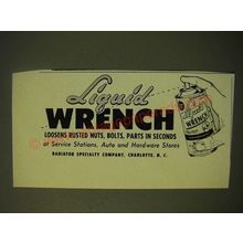 1966 Liquid Wrench Ad - Liquid Wrench Loosens rusted nuts, bolts, parts