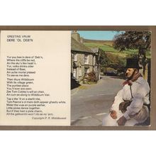 GREETINS VRUM DERE OL' DEB'N, DEVON POETRY, unused postcard by E T W Dennis #