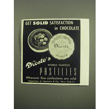 1949 Droste's Pastilles Chocolate Ad - Get Solid Satisfcation in Chocolate