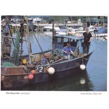 Boat Netting Father & Son at Lymington Quay Hampshire Postcard