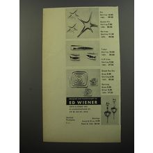 1956 Ed Wiener Jewelry Ad - Designed and handwrought by Ed Wiener