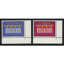 San Marino Europa 25th Anniversary of CEPT 2v Corners 1984 MNH SG#1224-1225
