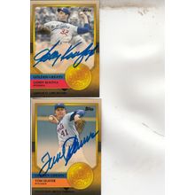 SANDY KOUFAX & TOM SEAVER AUTO 2012 DODGERS & METS HOF WORLD CHAMPION PITCHERS