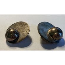 Silver 1 1/4" Disk Mexican Clip On Earrings