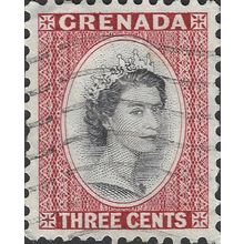 GRENADA, Queen Elizabeth II, red 1954, 3c