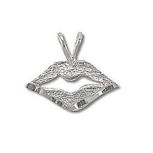 Sterling Silver Diamond Cut Lips Pendant