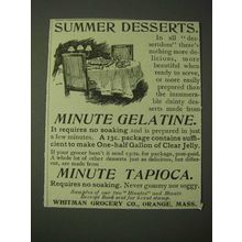 1900 Minute Gelatine and Minute Tapioca Ad - Summer desserts