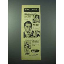1953 Vitalis Hair Tonic Ad - Science