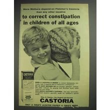 1957 Fletcher's Castoria Laxative Ad - Constipation