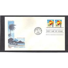 FDC Artmaster 2443 15c Beach UmBrella BPS Hor Pair (Cachet-U/A) CV39903