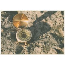 Antique Gold German Compass Geography Device Germany Postcard