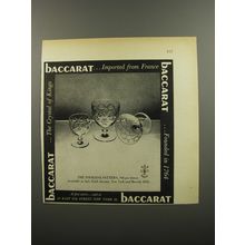 1953 Baccarat Touraine Pattern Crystal Advertisement