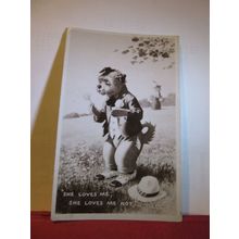 ALFRED BESTALL DOG vintage used postcard RP 1946 pm =