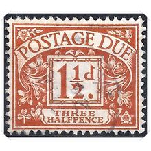 D3 1914 Royal Cypher Postage Dues 1½d Chestnut Used hrd2-d