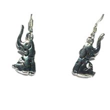 Sterling Silver Sitting Elephant Earrings