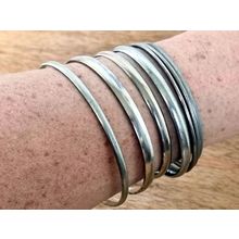 Silver Tone Bangles Set | Minimalist Collection | Vintage Stackable