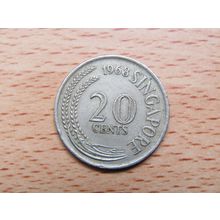 Singapore 1968 20 Cents Coin