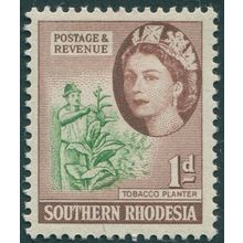 Southern Rhodesia 1953 1d green & brown SG79 unused