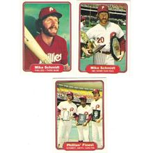 Three 1982 Fleer Mike Schmidt cards #258, #637 & #641- NM- HOF-Carlton