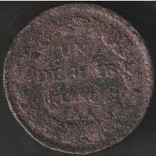 1801 AA (AN 8) France 1 Decime Coin