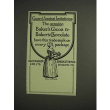 1914 Baker's Cocoa & Chocolate Ad - Guard Against