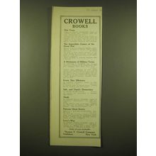 1918 Thomas Y. Crowell Company Ad - Crowell Books