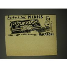 1950 Creamettes Macaroni Ad - Perfect for picnics