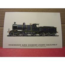 Somerset & Dorset no 77 STEAM ENGINE collector postcard RAILWAY LOCOMOTIVES no 8