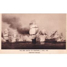 First Battle Of Finisterre Austria War Ship Painting Postcard