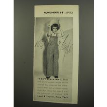 1953 Lord & Taylor Overalls Advertisement - Can't scare me