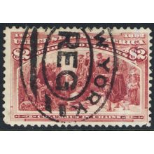 242, Used $2 Columbian Nicely Centered Cat $525.00 - Stuart Katz