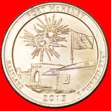 FORT McHENRY: USA★ 1/4 DOLLAR 2013D~UNC FROM ROLLS!★LOW START★NO RESERVE
