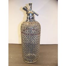 Antique Sparkletts Siphon Bottle Wire Mesh Art Deco Chrome #175 Czechoslovakia
