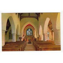 Interior of Parish Church Selsey Postcard West Sussex 1132