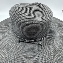 Nine West Gray Straw Hat Wide Brim Used w/Wear Good Cond Fashion