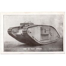 WORLD WAR ONE PERIOD PRINTED POSTCARD "ONE OF OUR TANKS" PASSED BY CENSOR (4274)
